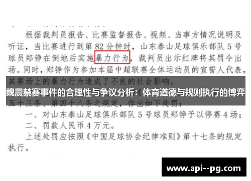 魏震禁赛事件的合理性与争议分析：体育道德与规则执行的博弈